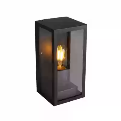 Lampa perete 1xE27 negru mat sticla transparenta