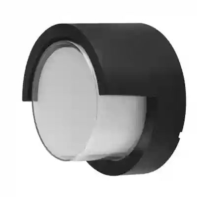 Lampa LED aplicata perete 12W rama neagra rotunda, Alb cald