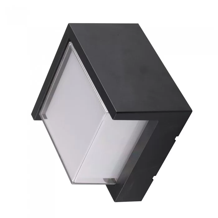 Lampa LED aplicata perete 12W rama neagra patrata, Alb cald