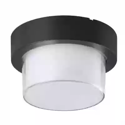 Lampa LED aplicata tavan 12W rama neagra rotunda, Alb cald