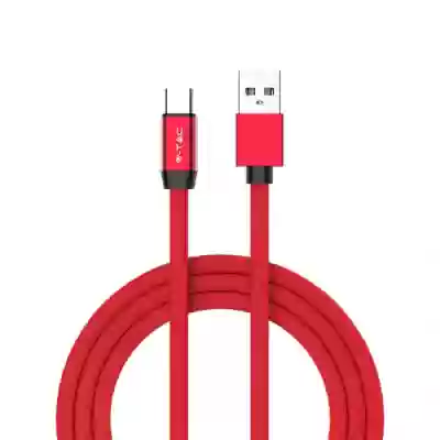 Cablu 1 M type C USB rosu - rubiniu