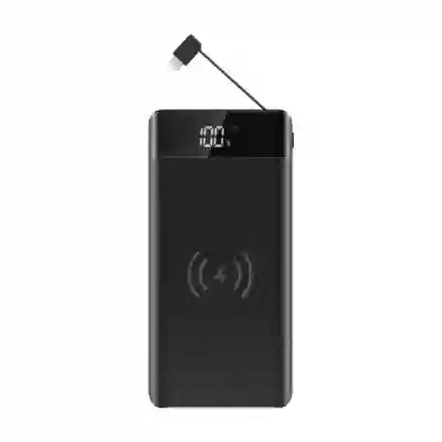 Acumulator extern incarcare wireless  cablu micro USB 20K Mah negru