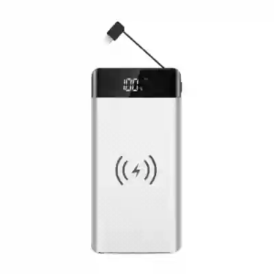 Acumulator extern incarcare wireless  cablu micro USB 20K Mah alb
