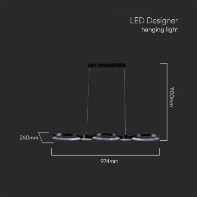 Lampa LED suspendata designer 38W neagra 4000K