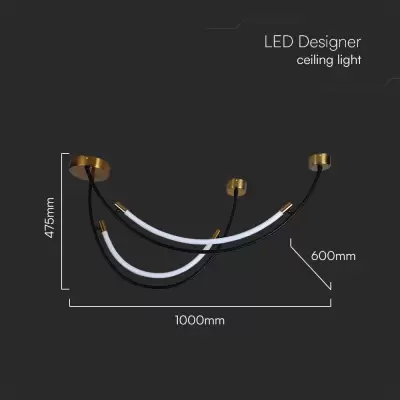 Lampa LED suspendata designer 20W neagra alama 3000K