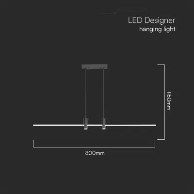 Lampa LED suspendata designer 19W neagra 3000K