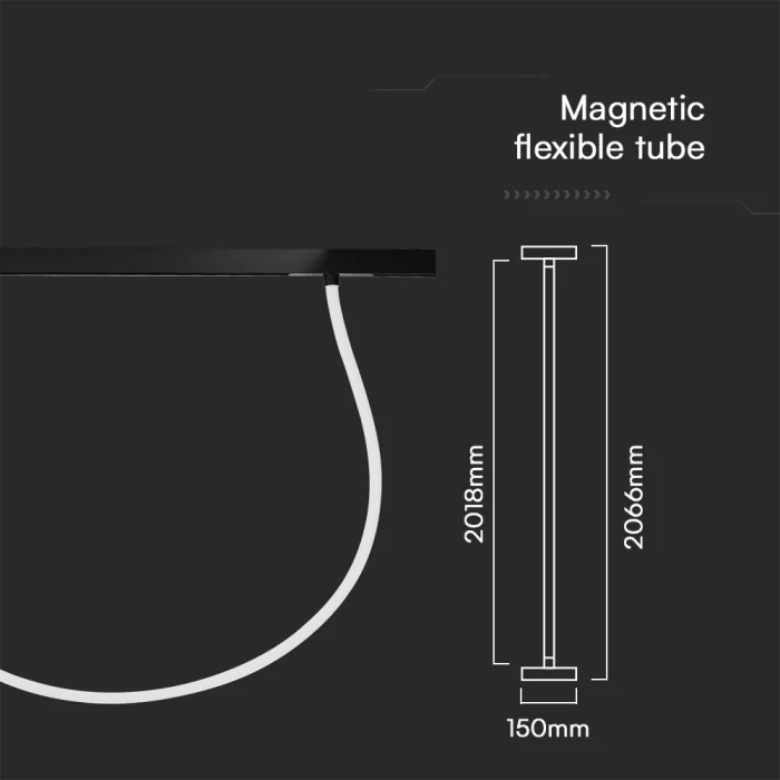 Tub flexibil LED magnetic pe sina 23W 2m 3000K