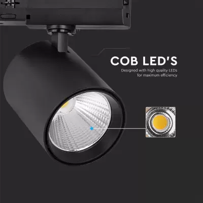 Lampa LED COB pe Sina - 35 W - corp negru 4000K
