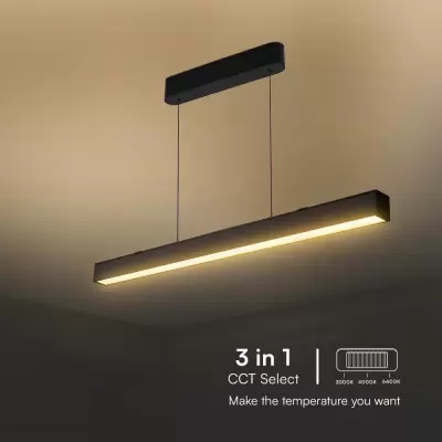 Lampa LED liniara 40W suspendata 3in1 corp negru