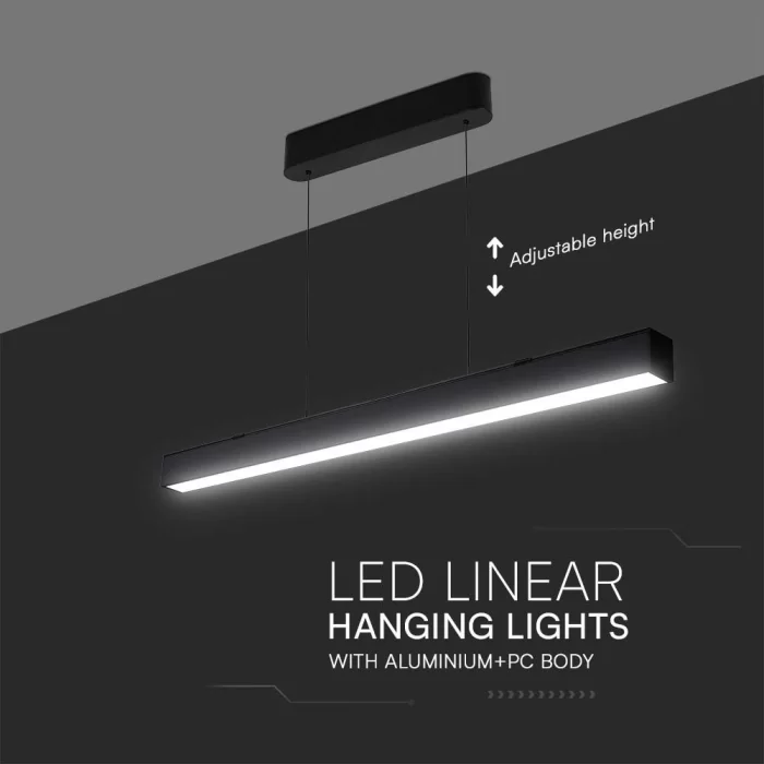 Lampa LED liniara 40W suspendata 3in1 corp negru