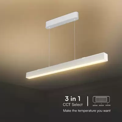 Lampa LED liniara 40W suspendata 3in1 corp alb