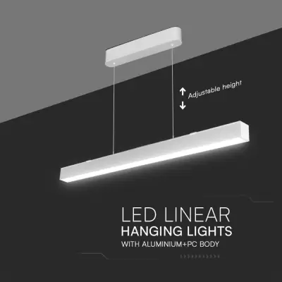 Lampa LED liniara 40W suspendata 3in1 corp alb