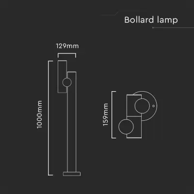 Lampa LED bidirectionala cu stalp 4W 4000K alba