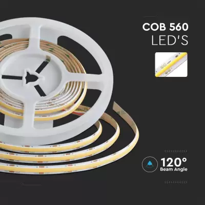 Banda LED 24V COB - 560 LED/m 8mm 3in1 CCT