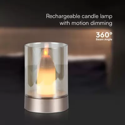  Lampa tip candela led reincarcabila 2W 3000K amber