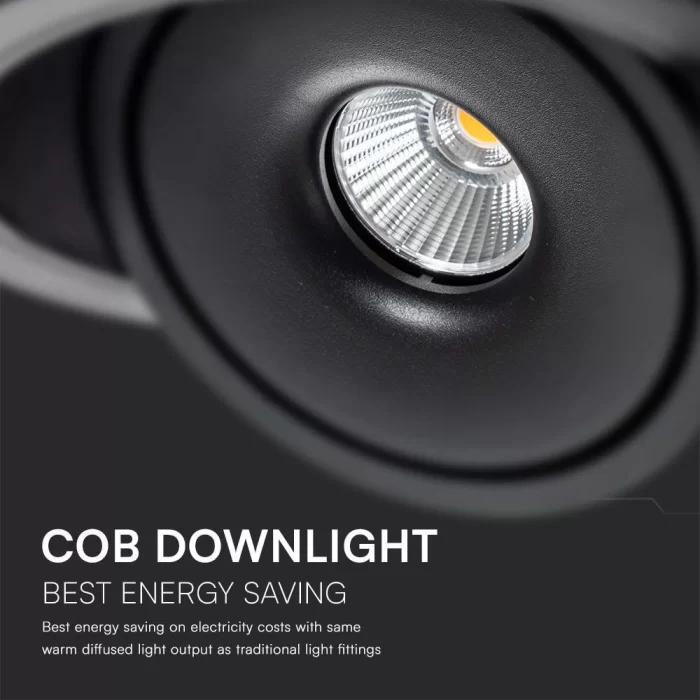 Spot LED COB  ajustabil 12W 3 in 1 negru