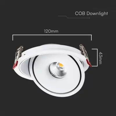 Spot LED COB  ajustabil 12W 3 in 1 alb