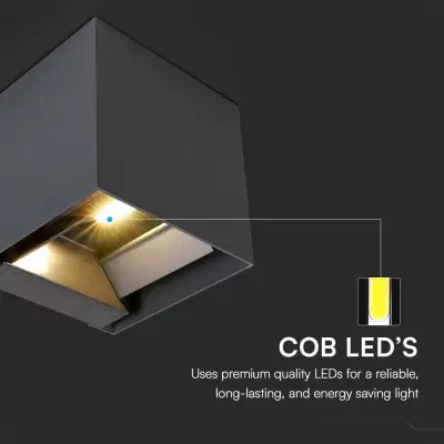 Aplica LED COB Solara cu senzor 9W 3000K neagra