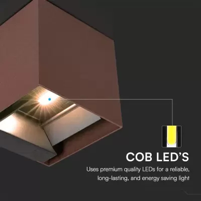 Aplica LED COB Solara cu senzor 9W 3000K ruginie