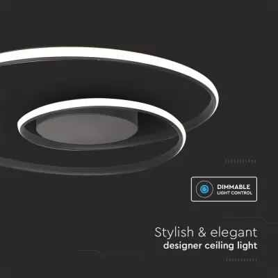 Plafoniera LED designer 48W rotunda dimabila neagra 4000K