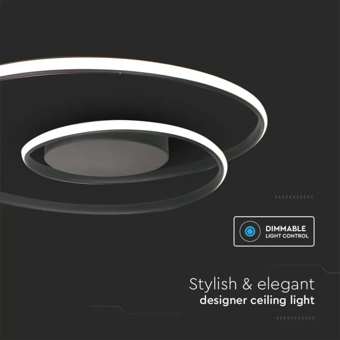Plafoniera LED designer 48W rotunda dimabila neagra 3000K