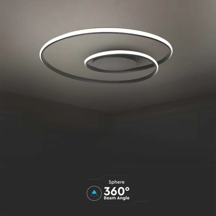 Plafoniera LED designer 48W rotunda dimabila neagra 3000K