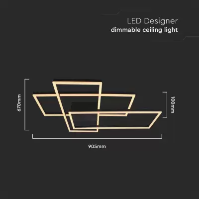 Plafoniera LED designer 47W dimabila neagra 3000K