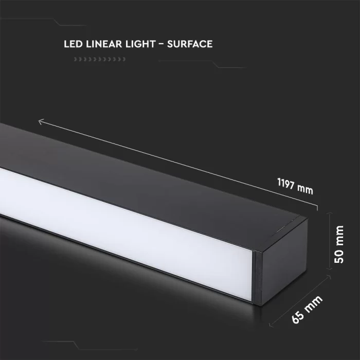 Lampa LED liniara aplicata chip Samsung 40W corp negru 3000K