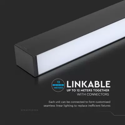 Lampa LED liniara aplicata chip Samsung 40W corp negru 4000K