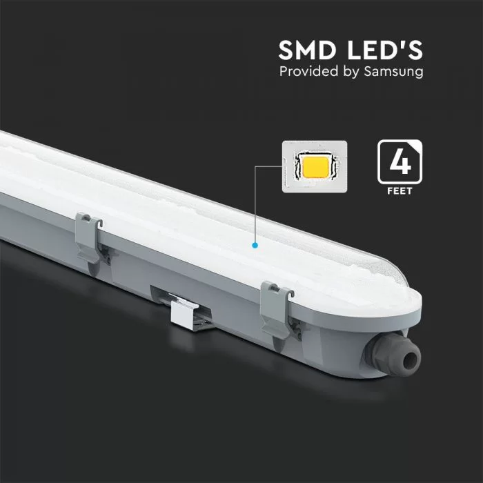 Lampa LED impermeabil Seria M 1200mm 36W alb natural mat 120LM/W