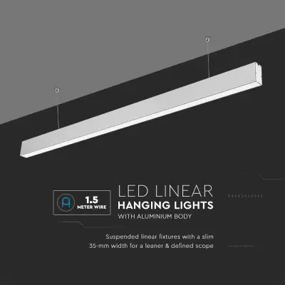 Lampa LED liniara suspendata chip Samsung 40W corp argintiu 1200 Alb natural