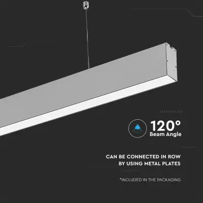 Lampa LED liniara suspendata chip Samsung 40W corp argintiu 1200 Alb rece