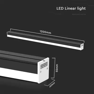 Lampa LED liniara 40W corp negru 6500K