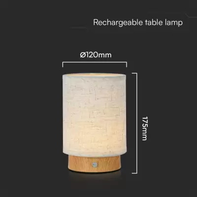  Lampa de masa touch led reincarcabila 3W 3000K abajur textil