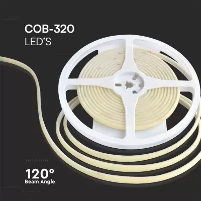 Banda LED COB 320 led/m 24V 10W/m IP67 amber