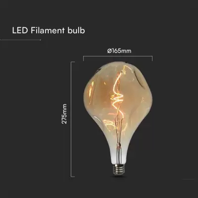 Bec LED filament 4W Spiral A165 2700K amber