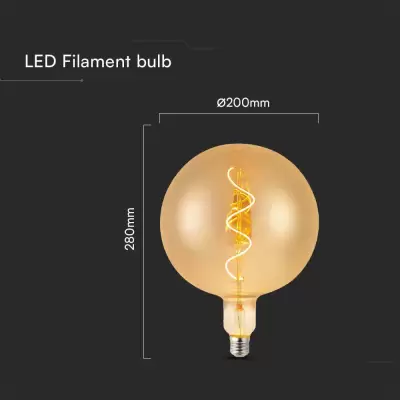 Bec LED filament 4W Spiral G200 2700K amber
