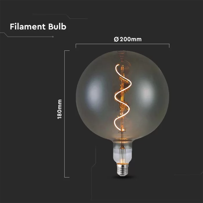 Bec LED filament 4W Spiral G200 2700K fumuriu