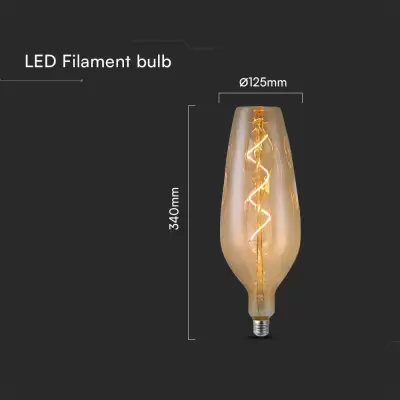 Bec LED filament 4W Spiral B125 2700K amber
