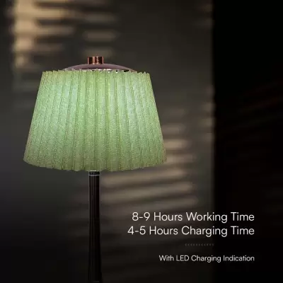 Lampa birou reincarcabila 1.5W crom abajur verde 3in1