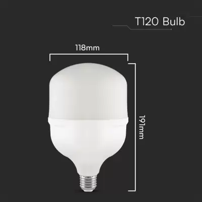 Bec LED plastic 40W T120 E27+E40 alb rece
