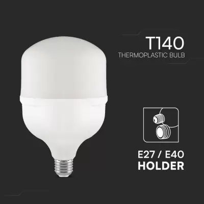 Bec LED plastic 50W T140 E27+E40 alb rece