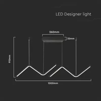 Pendant LED designer 12W negru dublu 4000K
