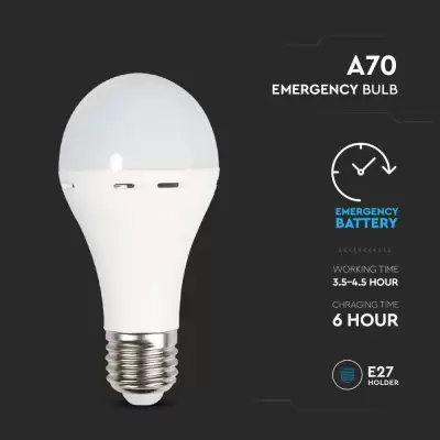 Bec LED 9W E27 A70 Alb natural functie de emergenta