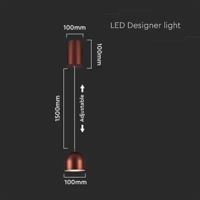 Pendant LED 8.5W ajustabil intrerupator tactil maro 3000K