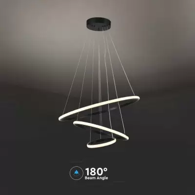 Lampa suspendata decorativa LED 32W neagra 3000K