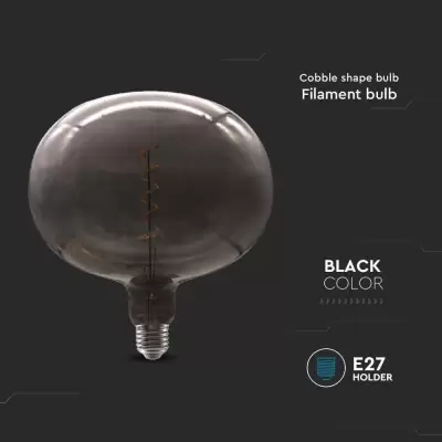 Bec LED filament 4W E27 negru forma piatra