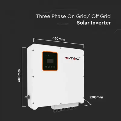 Invertor Solar Hibrid On/Off Grid 8KW, Trifazat, 3 ani Garanție IP65 TVA 9%